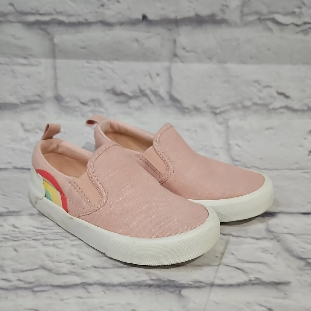 Old Navy Blush Slip-On Sneakers with Rainbow Detail
